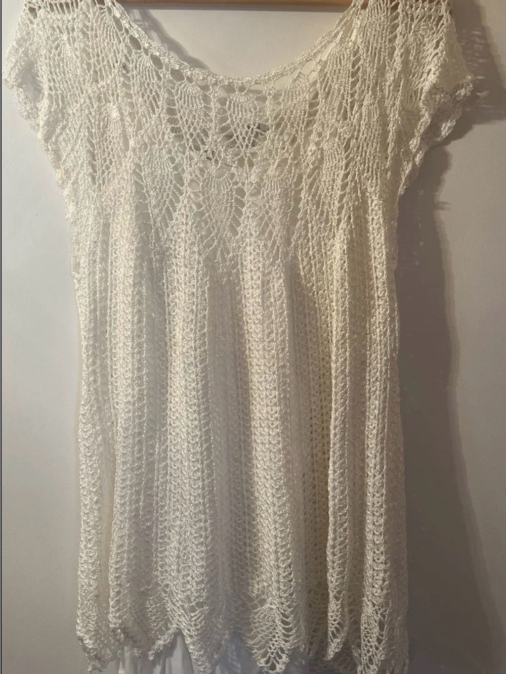 Amuse Society Cream Crochet Tunic